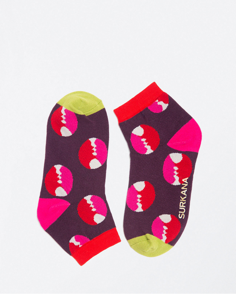 Chaussettes tricotées imprimées Rouge