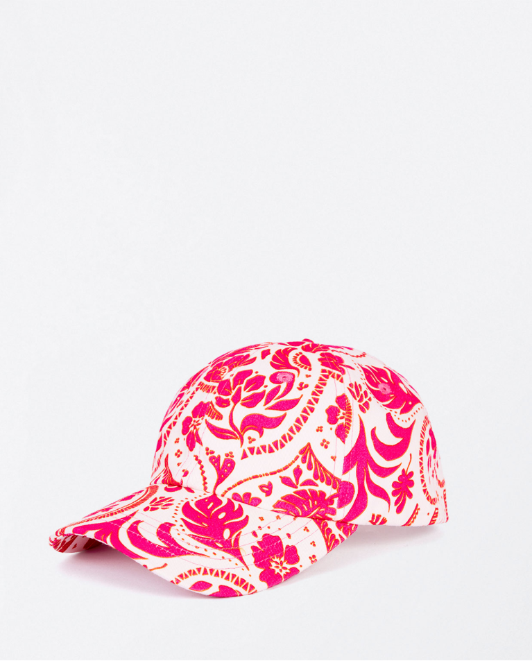 Casquette à visière imprimée Fushia