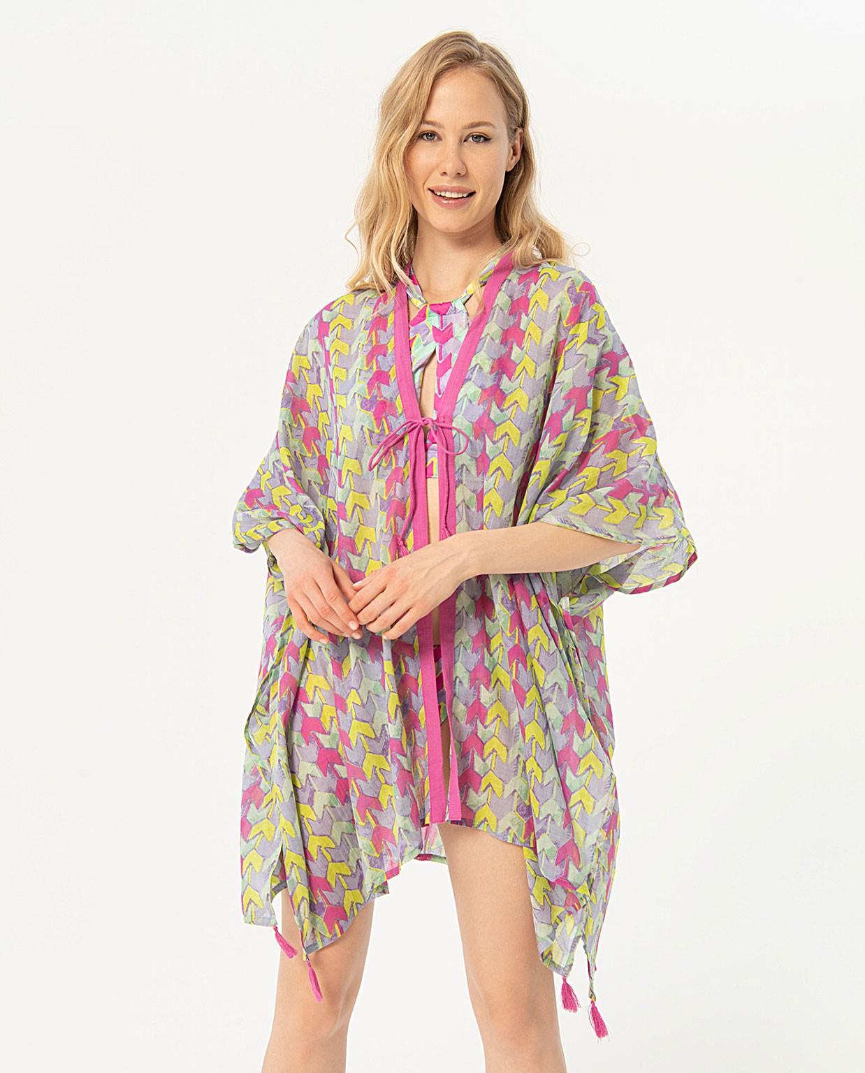 Kimono court ouvert Lila