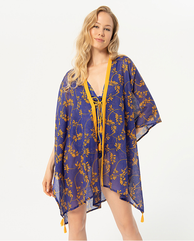 Open short kimono Blue