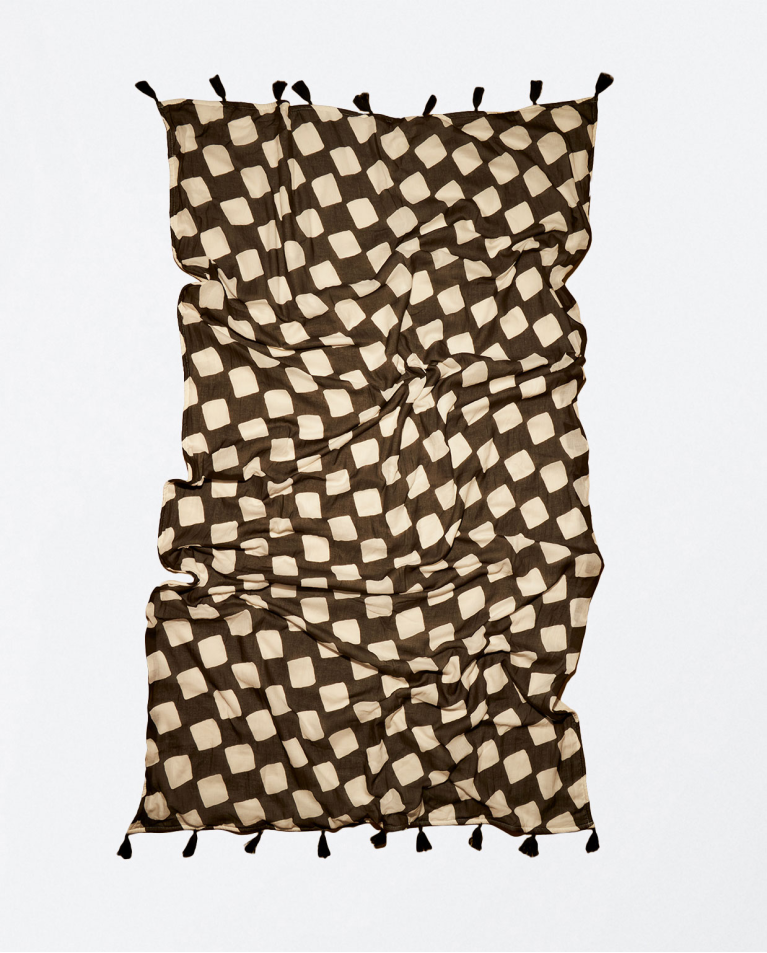 Printed beach towel Noir