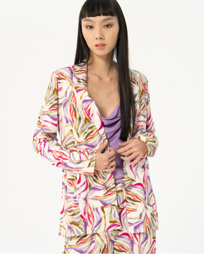 Printed flowing blazer Multi