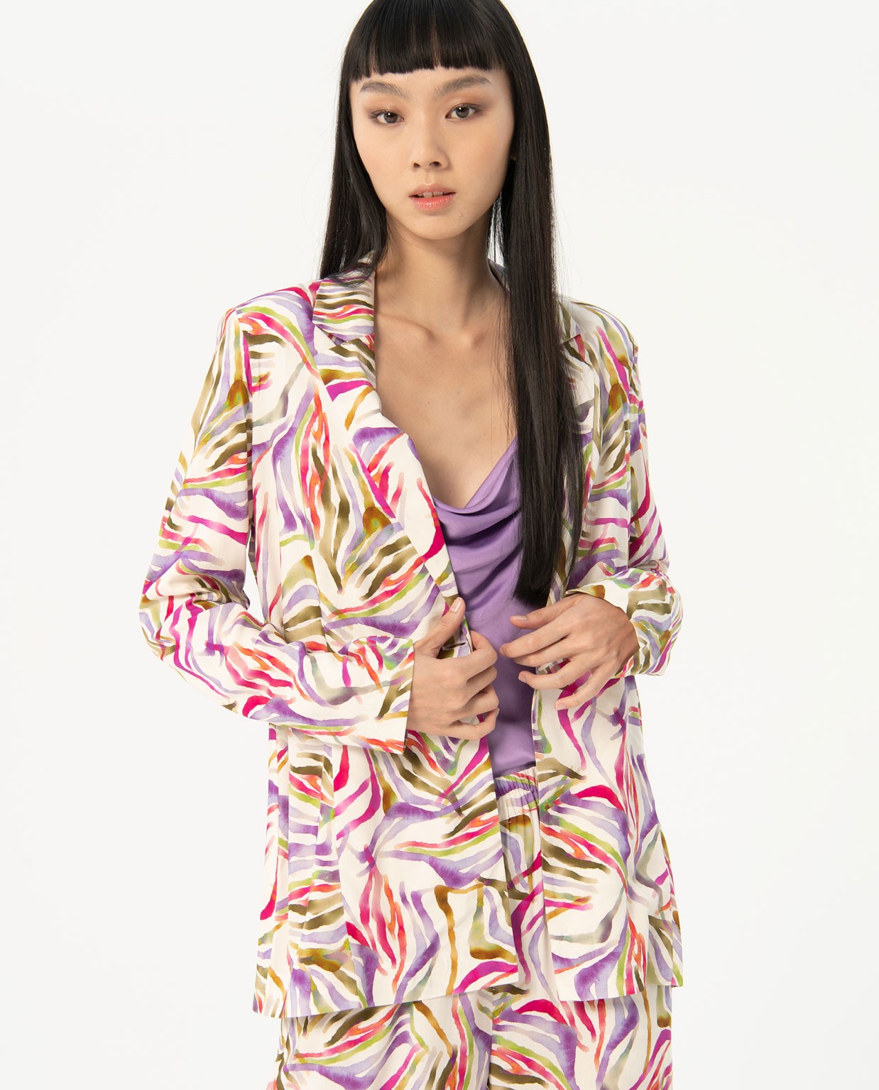 Printed flowing blazer Multi