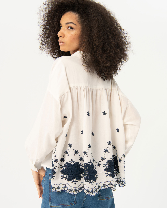 Crochet details shirt White