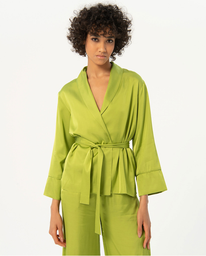 Plain satin kimono satin...