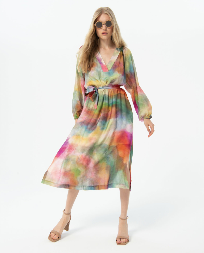 Oversize midi dress with...