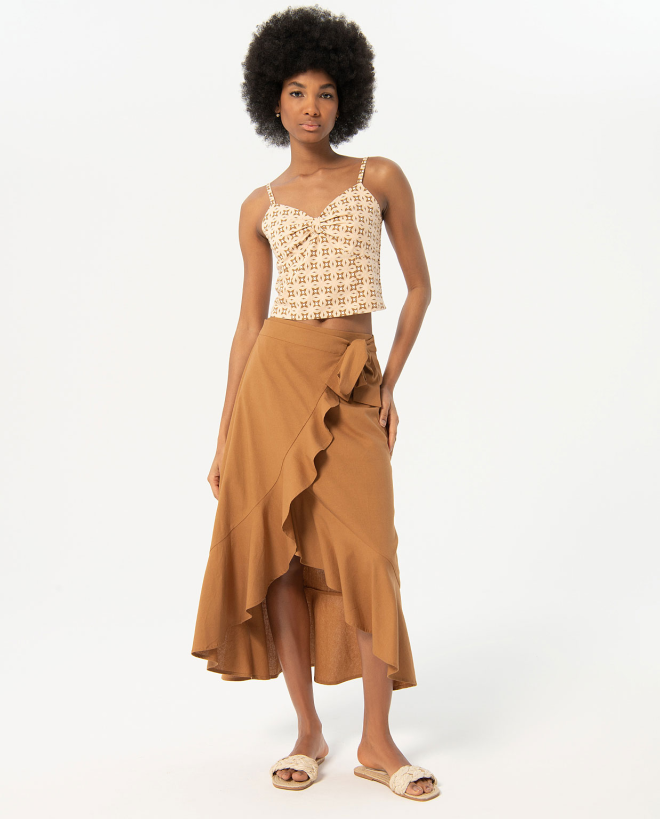 Plain ruffled sarong skirt...