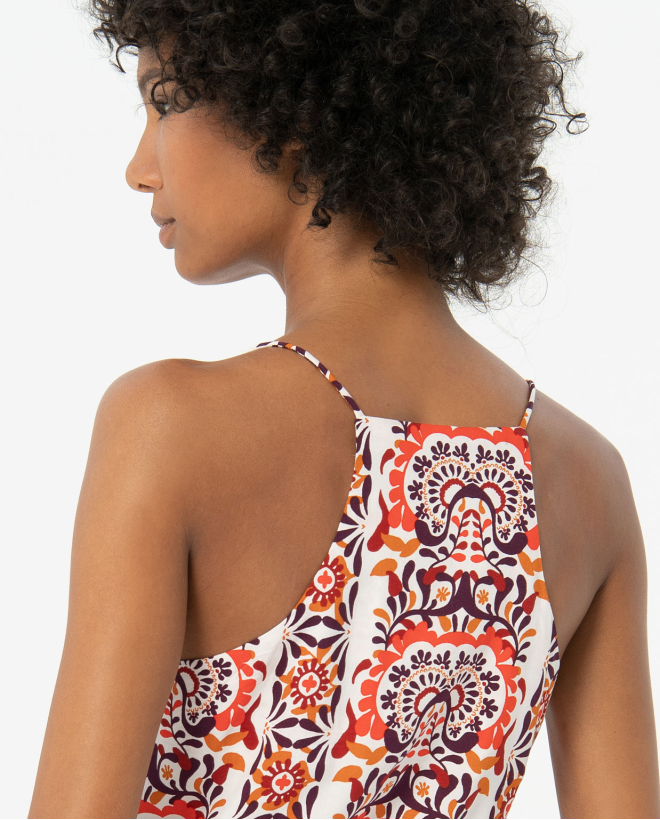 Printed halter back t-shirt...