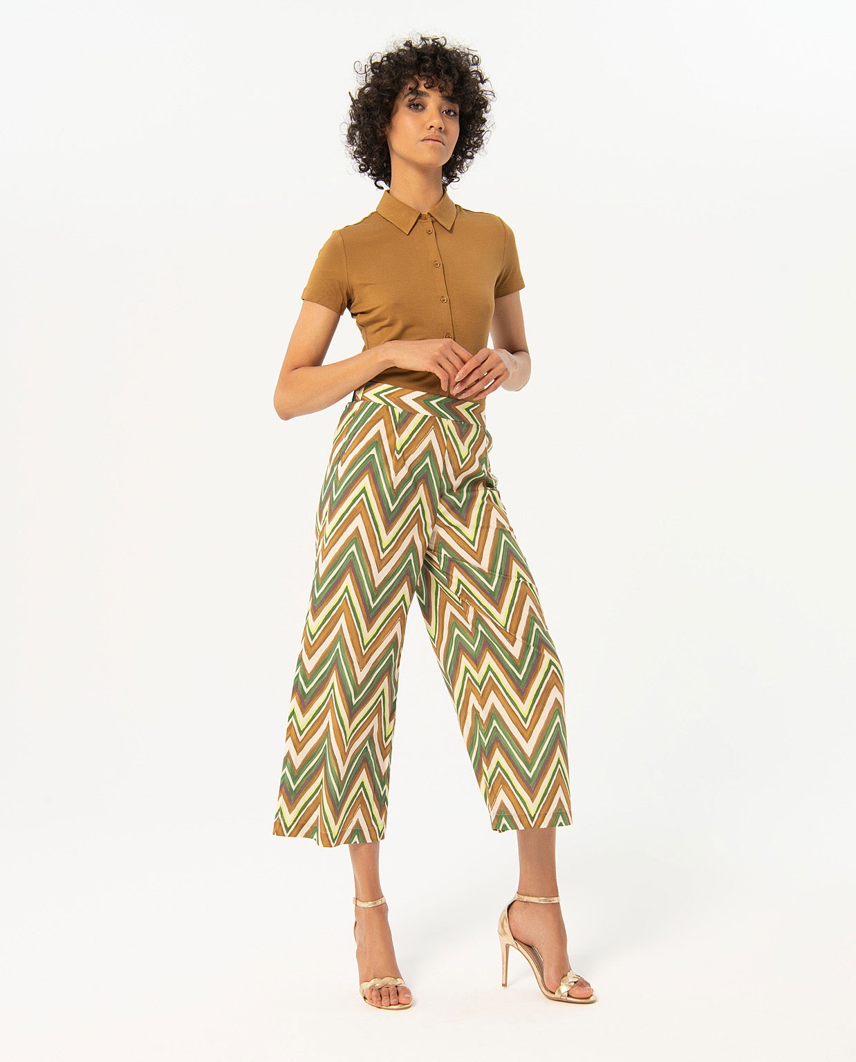 Pantalon court imprimé Vert