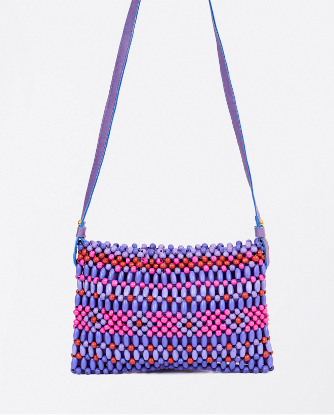 Beaded shoulder bag Lilac