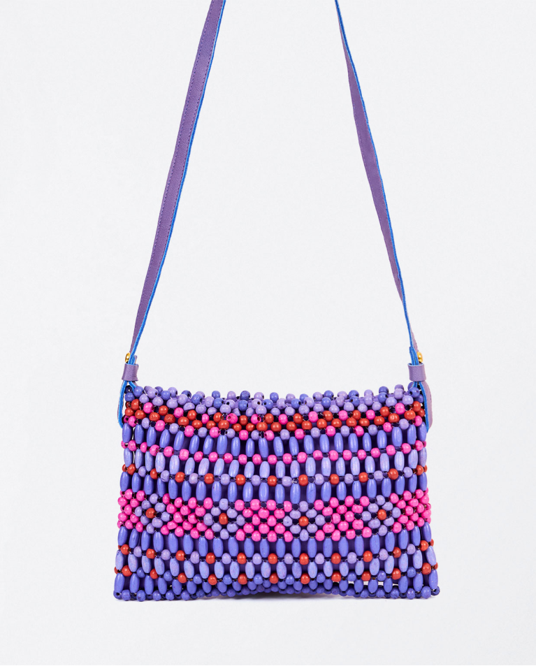 Beaded shoulder bag Lilac