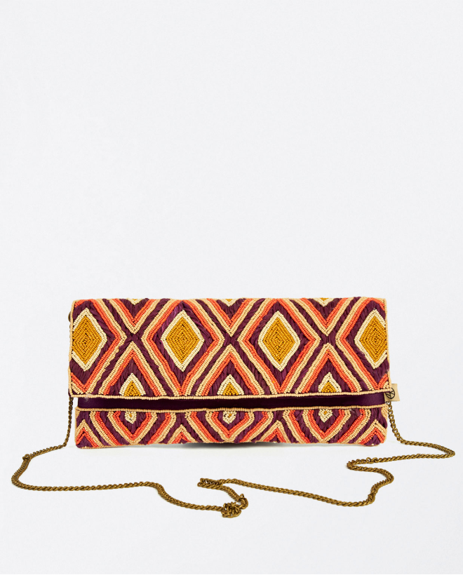 Beaded and raffia clutch...