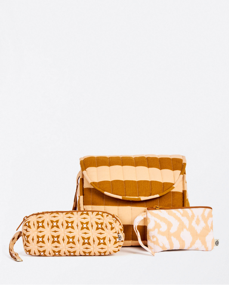 Set of 3 toiletry bags Beige