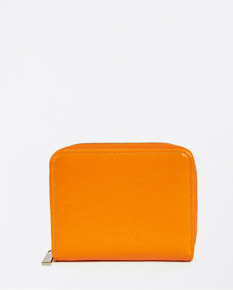 Small patent leather coin purse Orange