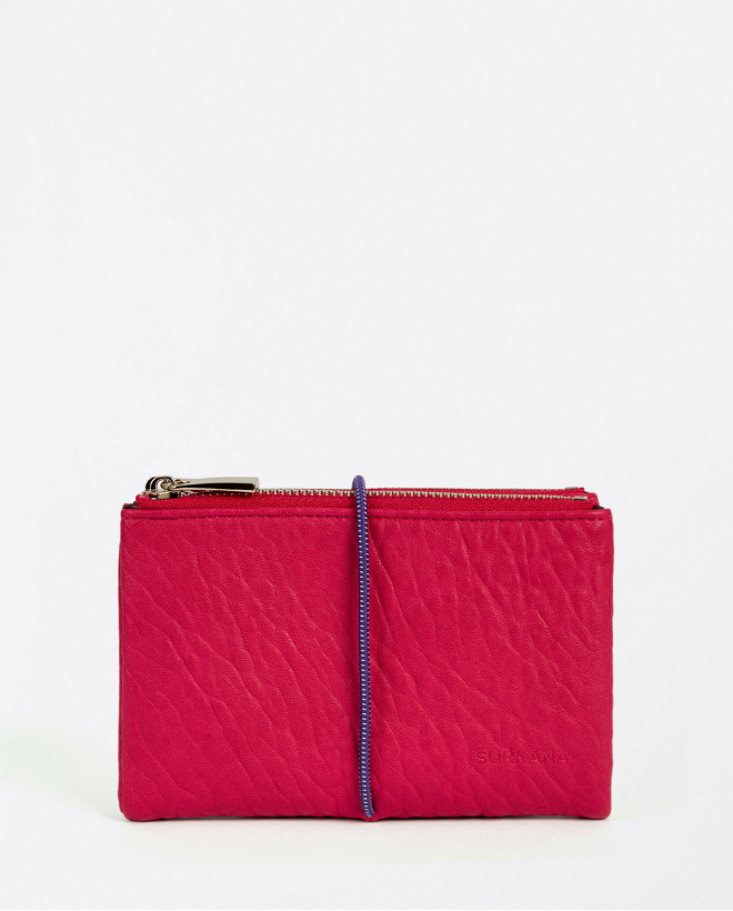 Smooth textured small wallet Fuchsia