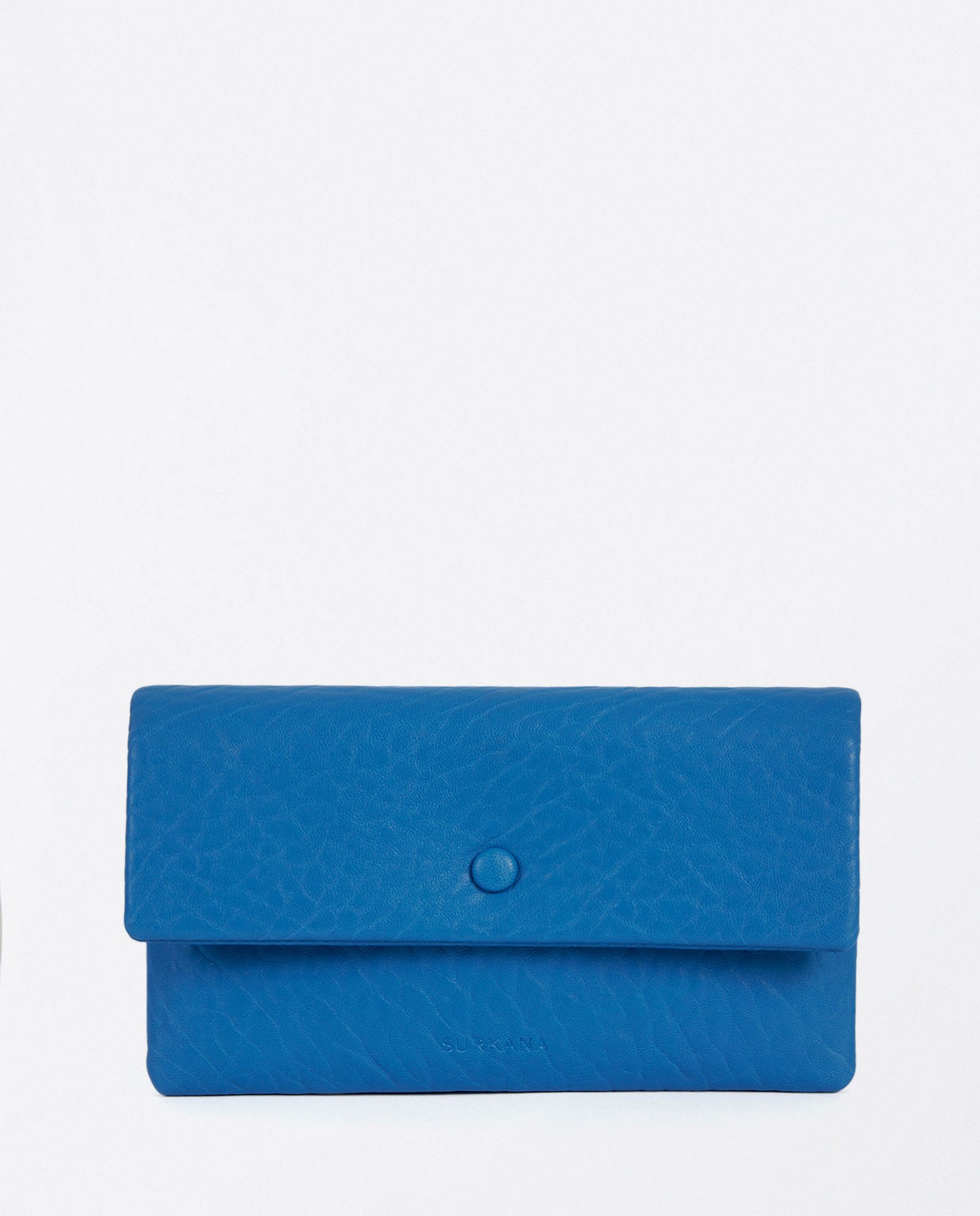 Smooth textured large wallet Blue