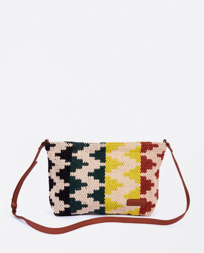 Zigzag fabric shoulder bag...