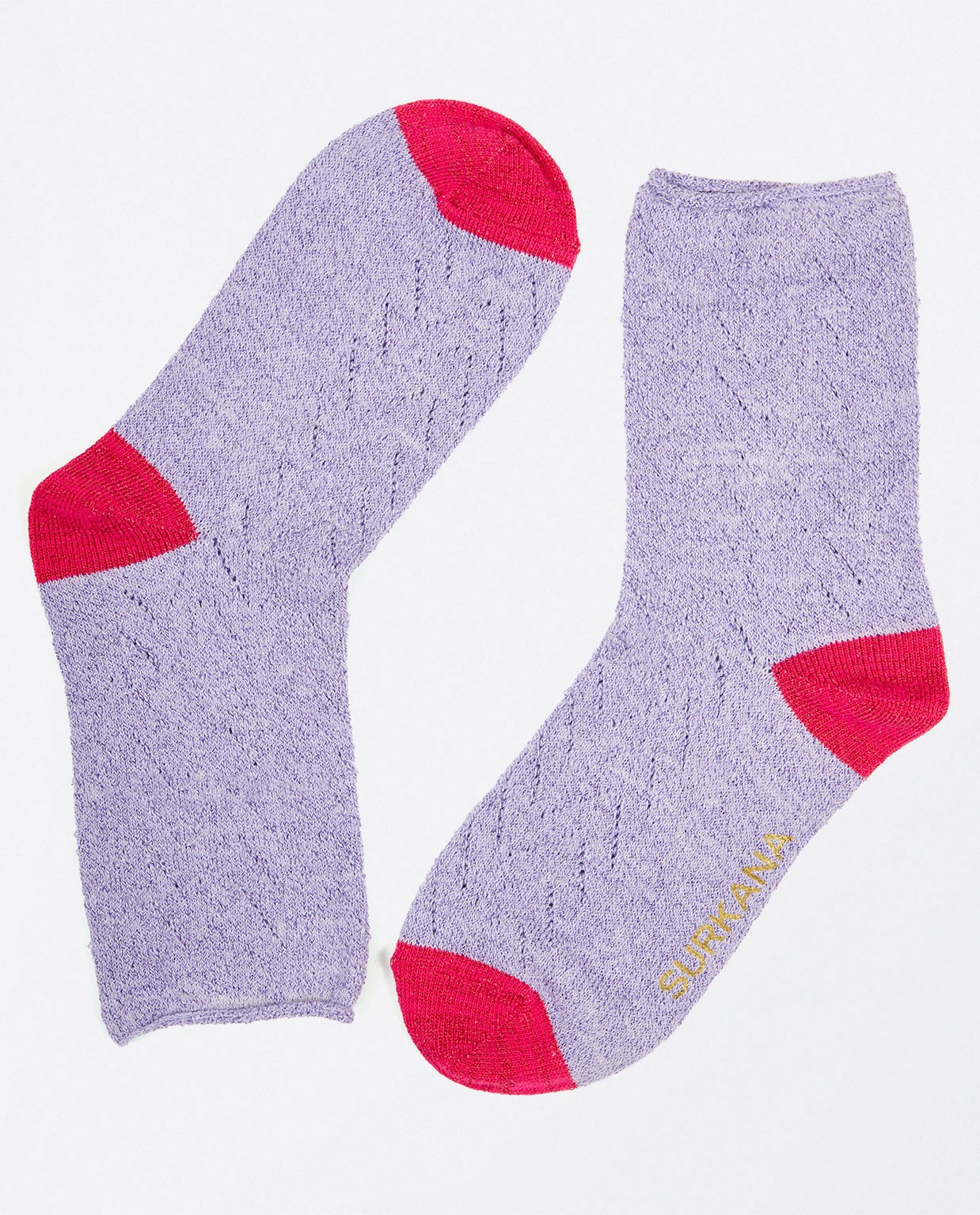 Chaussettes courtes en lurex Lila