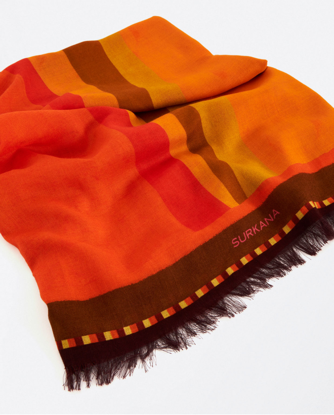 Foulard imprimé Orange