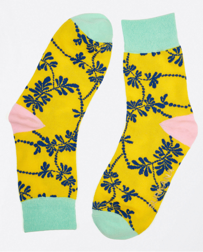 Chaussettes imprimées Jaune