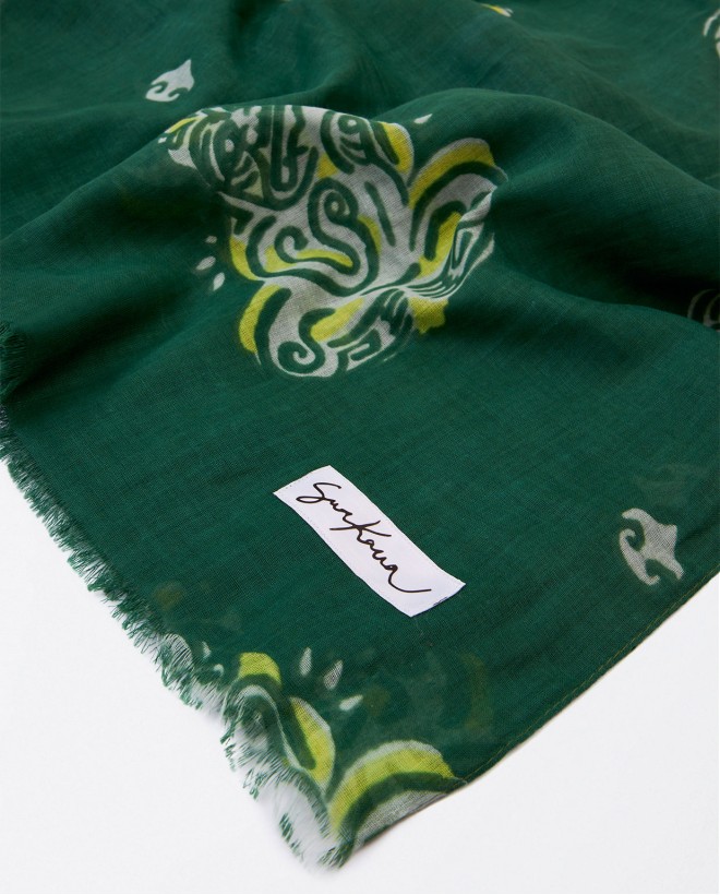 Foulard paréo imprimé Vert...