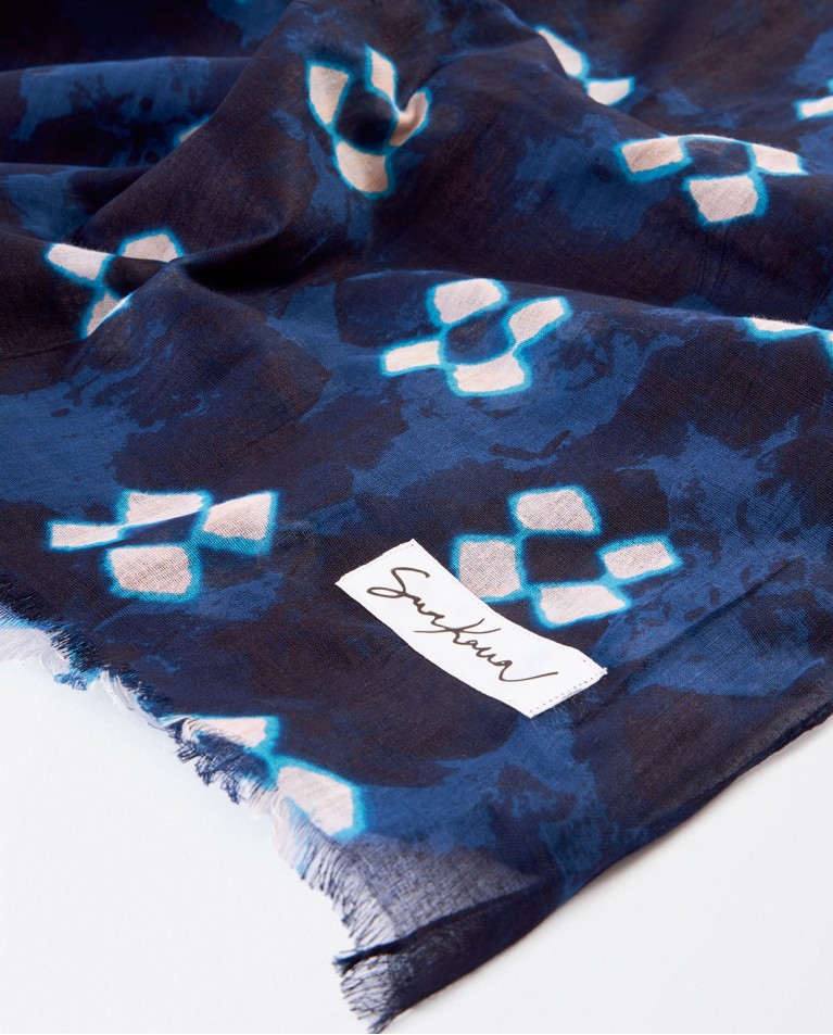 Foulard paréo imprimé Bleu