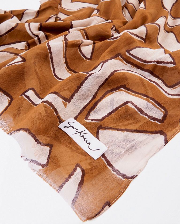 Foulard paréo imprimé Khaki