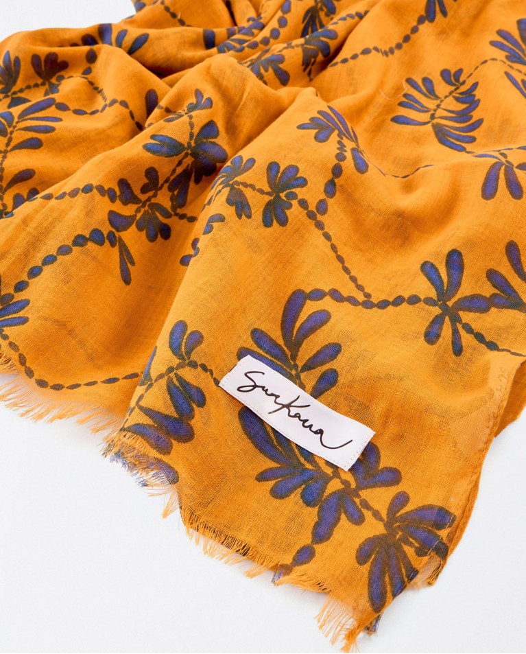 Foulard paréo imprimé Jaune