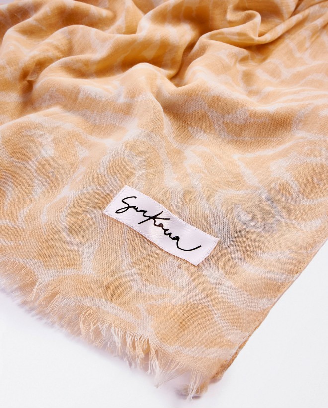 Foulard paréo imprimé Écru