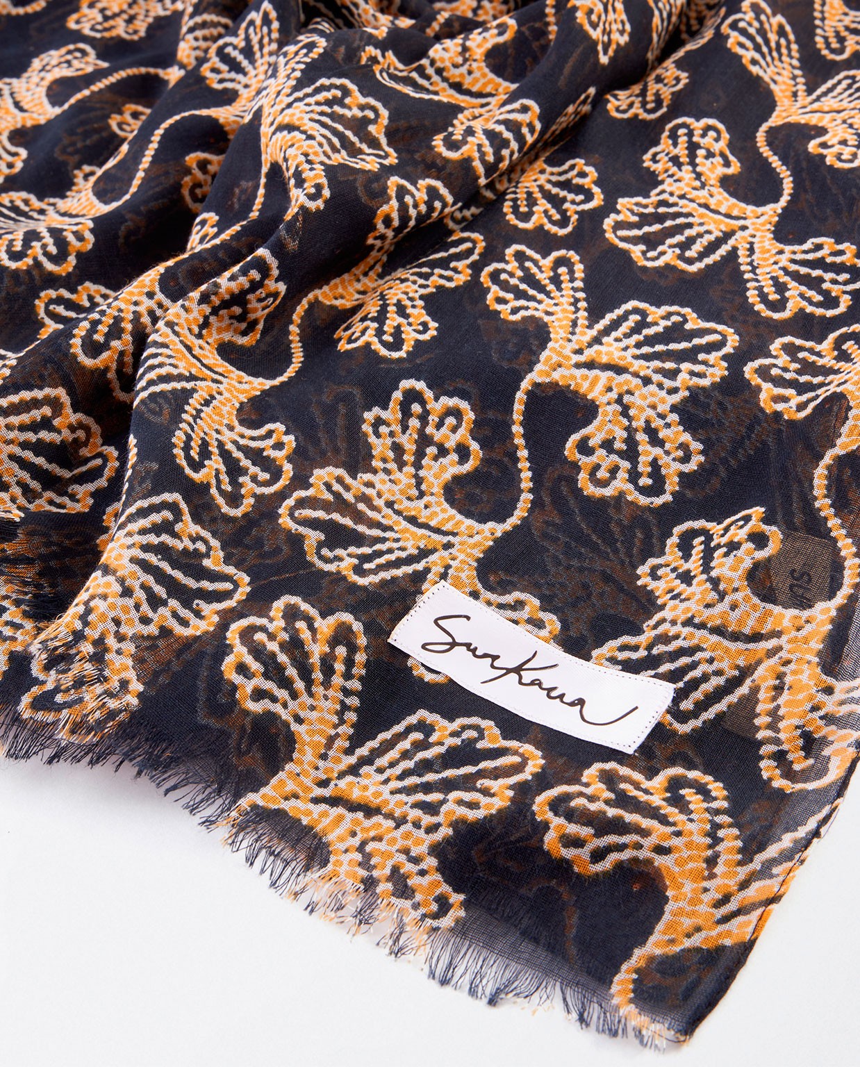 Foulard paréo imprimé Noir