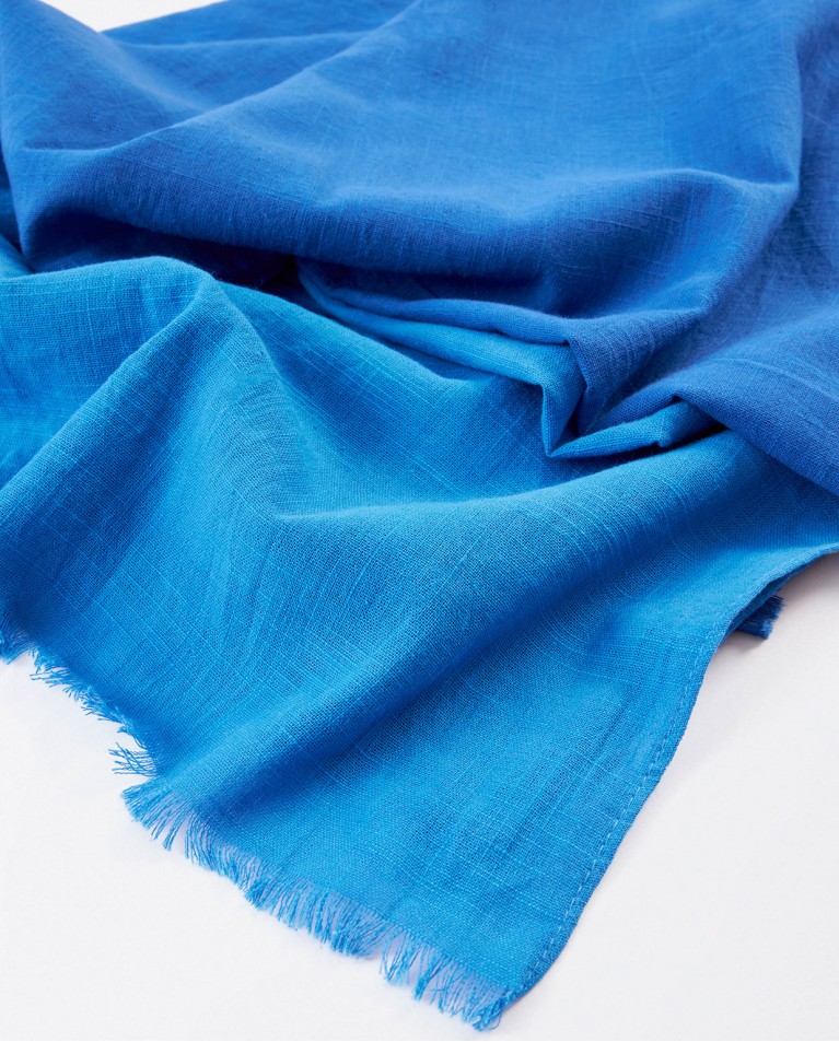 Foulard paréo dégradé à franges Bleu