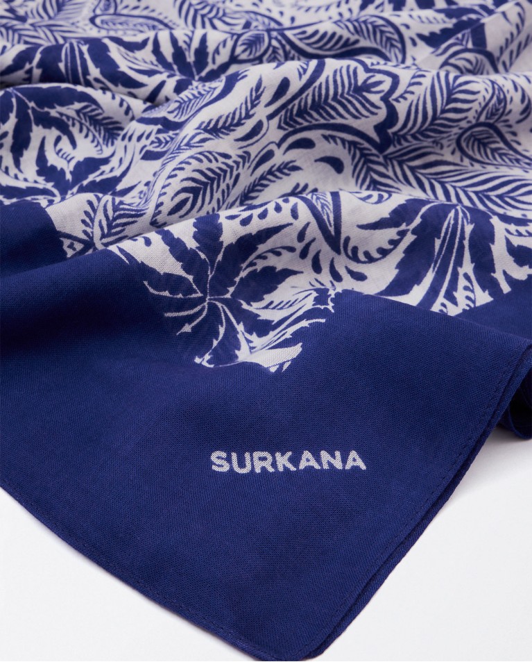 Printed sarong scarf Blue