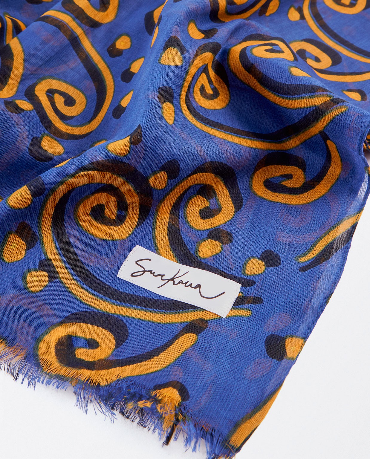 Foulard paréo imprimé Bleu