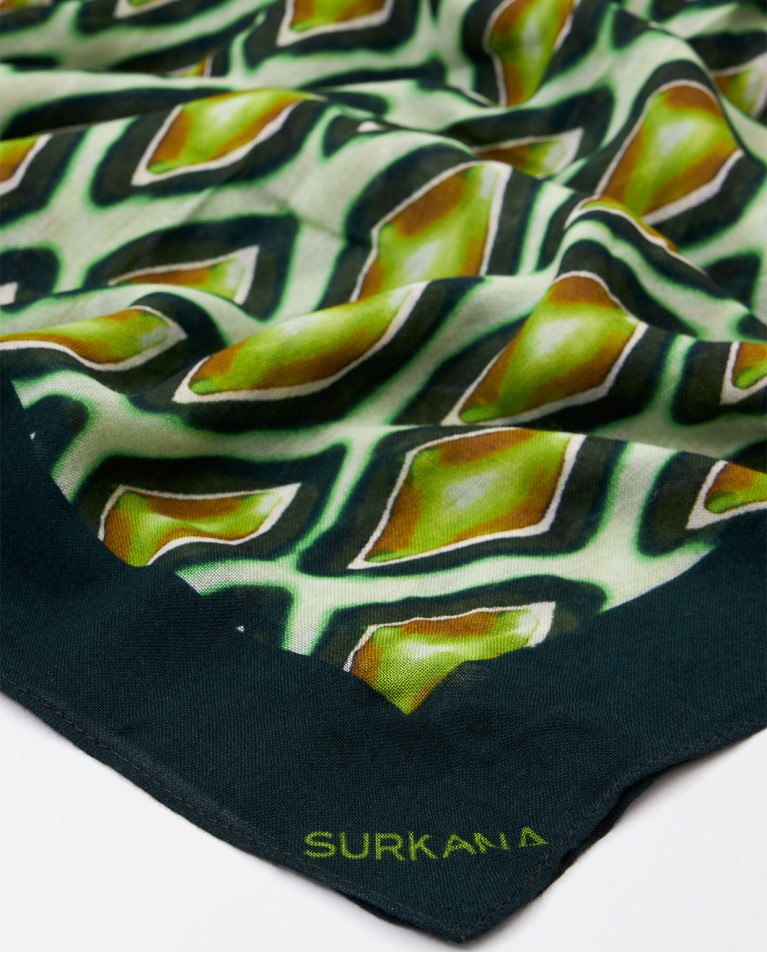 Printed sarong scarf Green