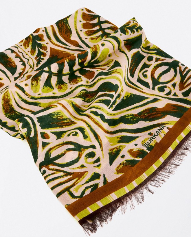 Foulard paréo imprimé Khaki