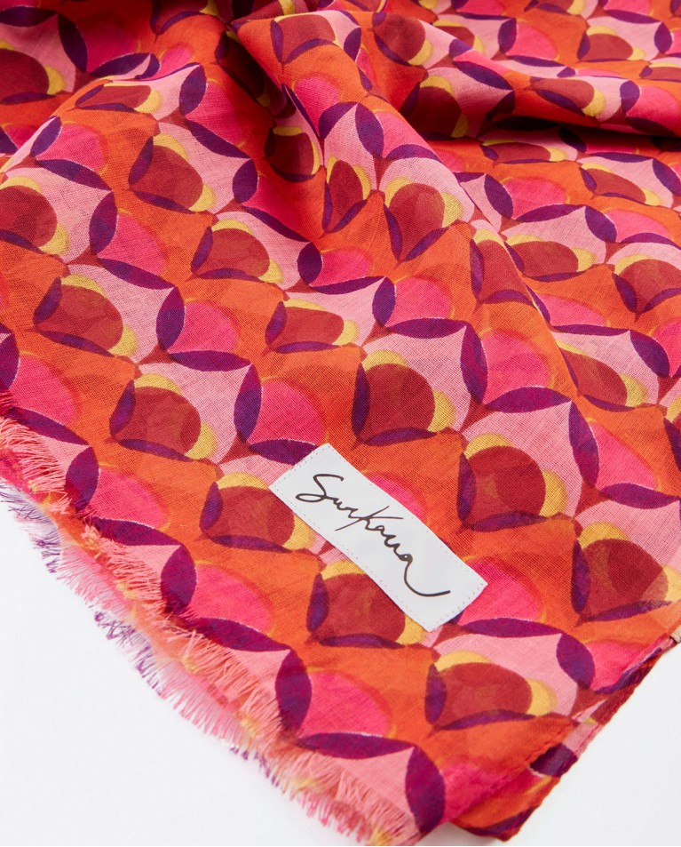 Foulard paréo imprimé Fushia