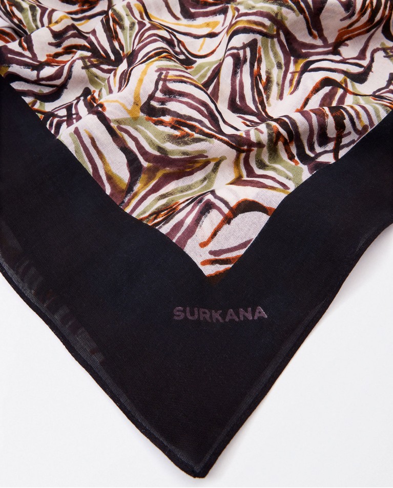 Printed sarong scarf Black