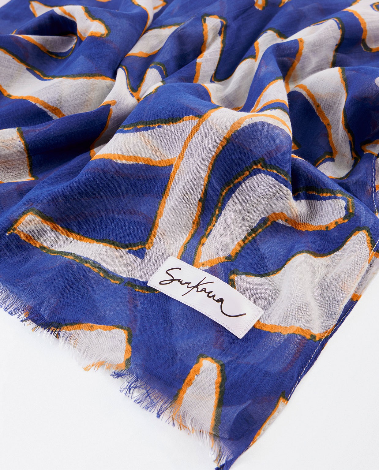 Foulard paréo imprimé Bleu