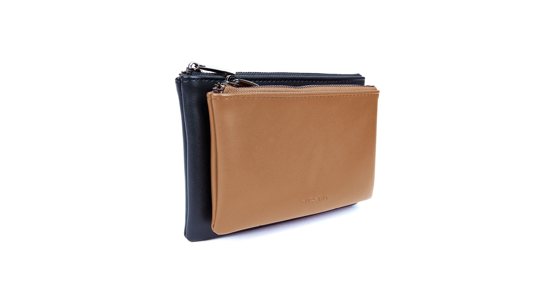 Two-tone wallet Camel