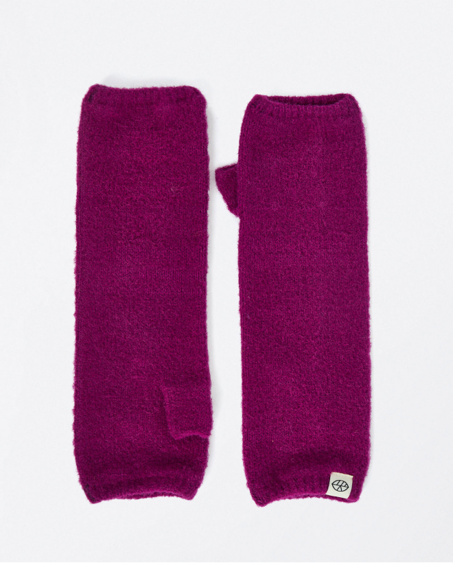 Gants longs tricotés Violet