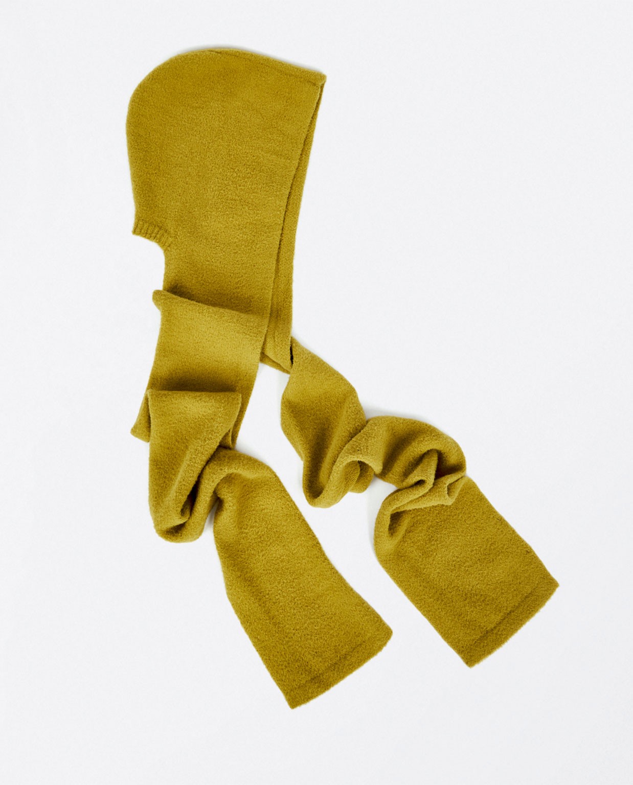 Knitted scarf with hood Acid green