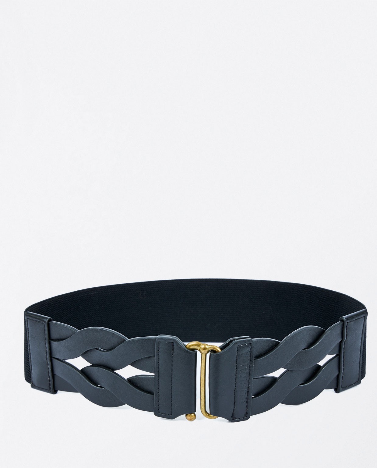 Ceinture tressée avec élastique Noir