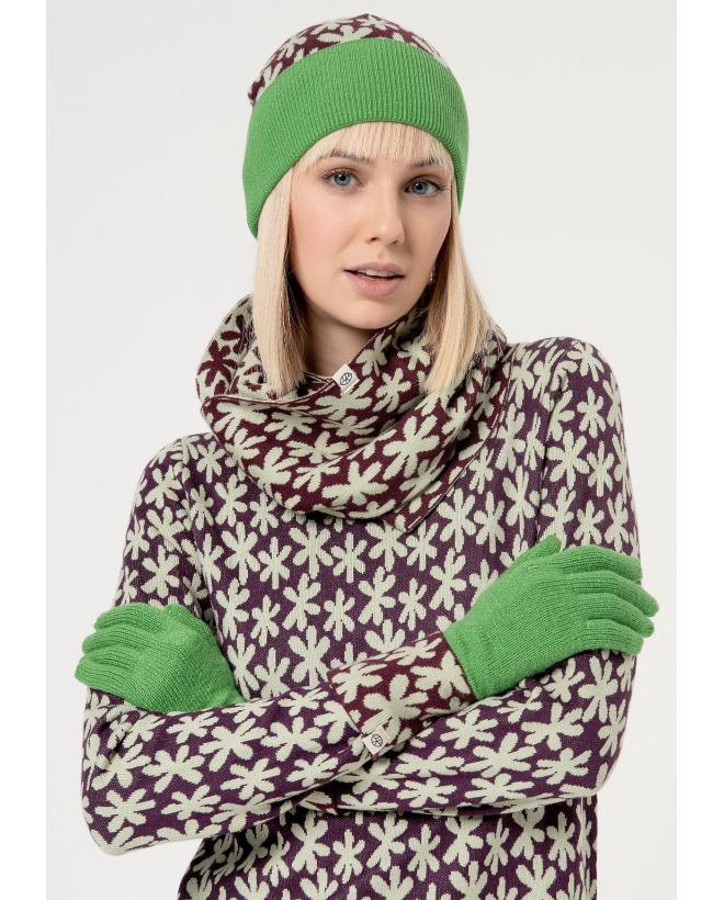 Combination knitted hat Acid green