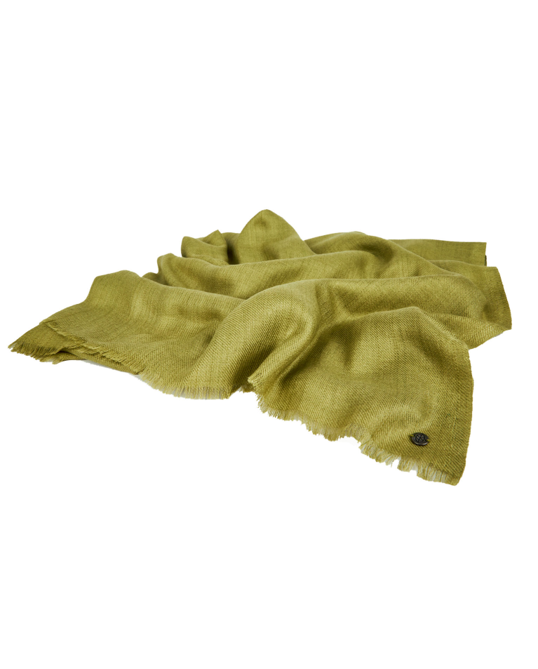 Echarpe en viscose et laine unie Vert