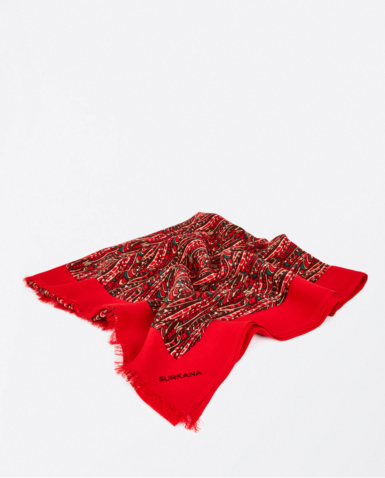 Foulard en viscose imprimé Rouge