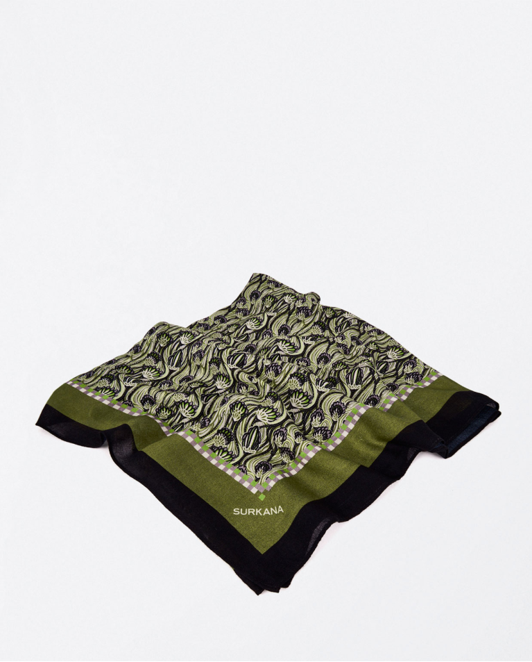 Printed viscose scarf Green