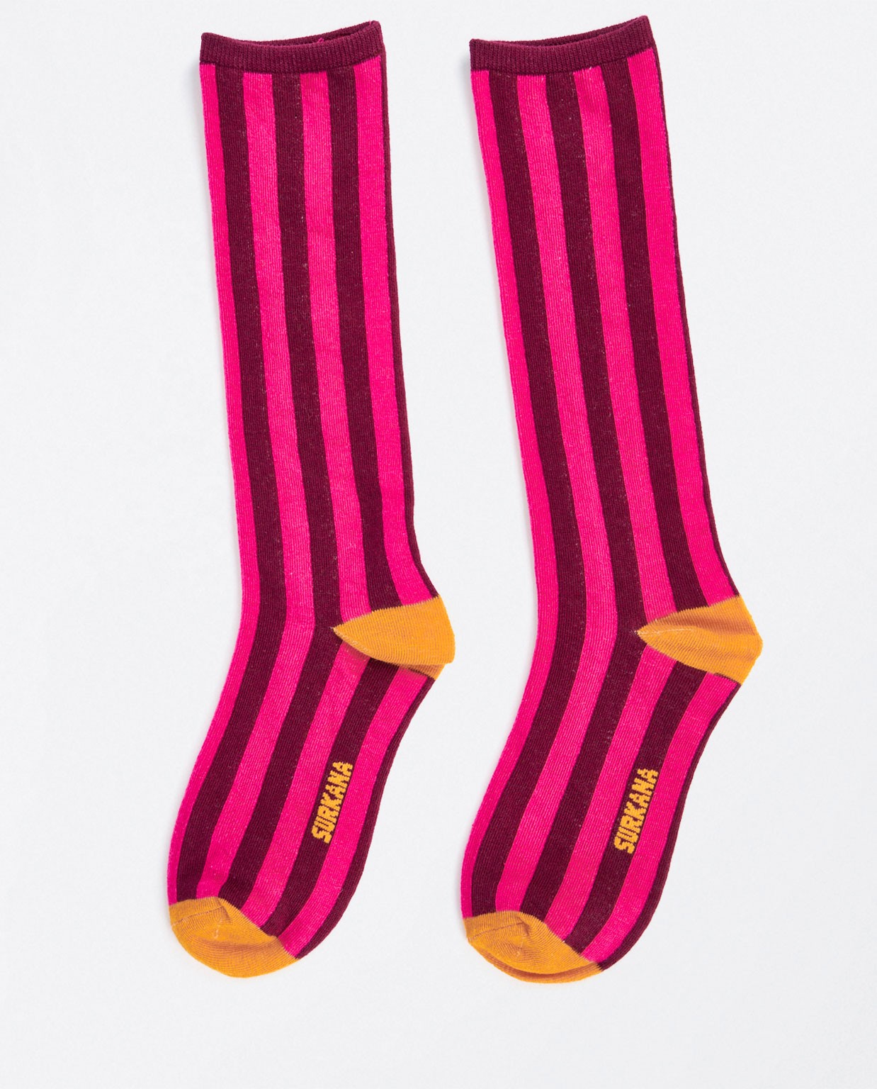 Chaussettes jacquard hautes Fushia