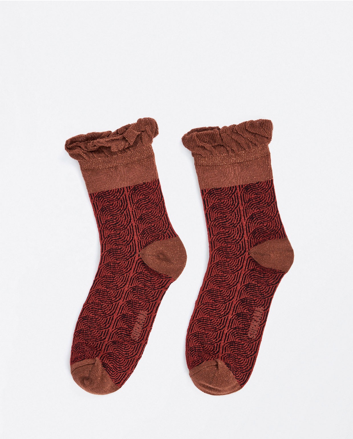 Medium lurex socks Red