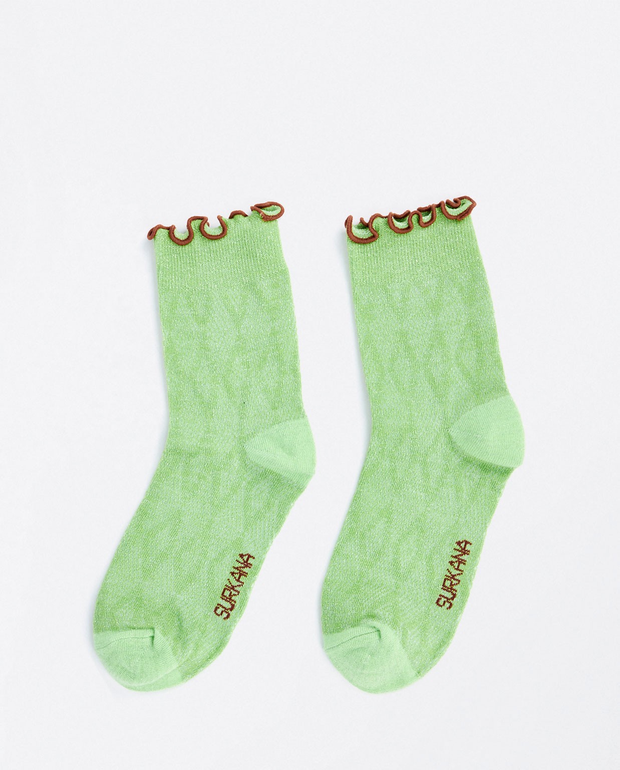 Chaussettes moyennes en lurex Vert