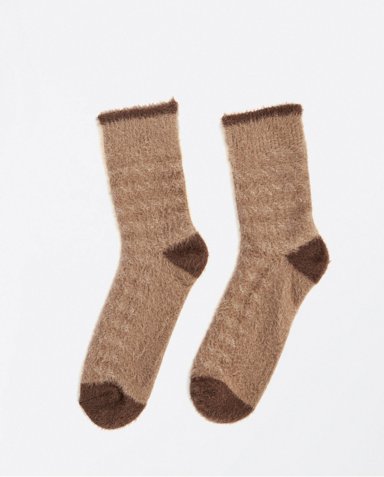 Chaussettes à demi-poils Marron